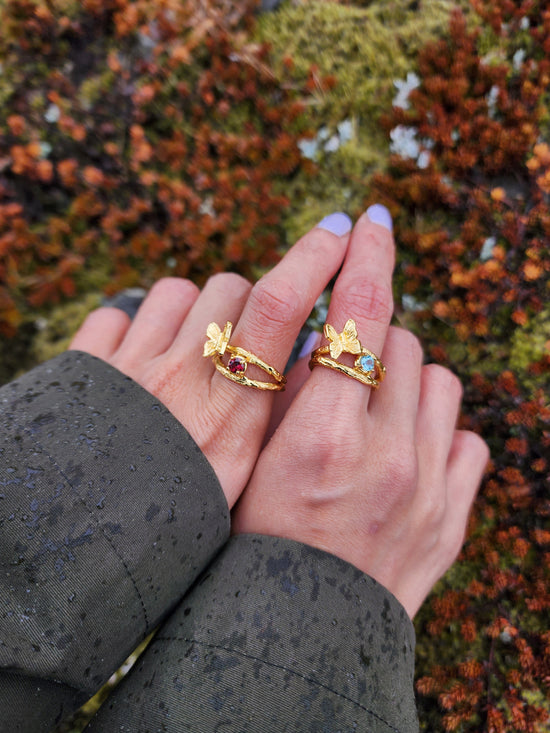 Gemstone Butterfly Ring