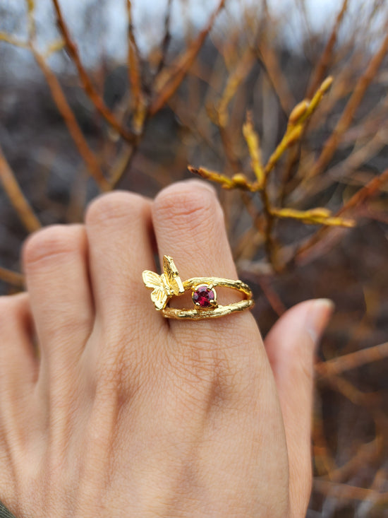 Gemstone Butterfly Ring