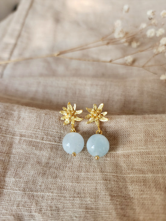 Aquamarine Alpine Flower earrings