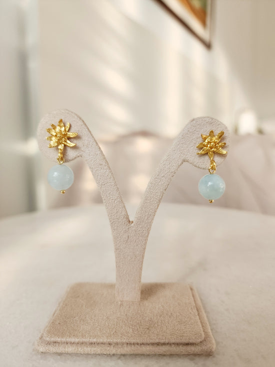 Aquamarine Alpine Flower earrings