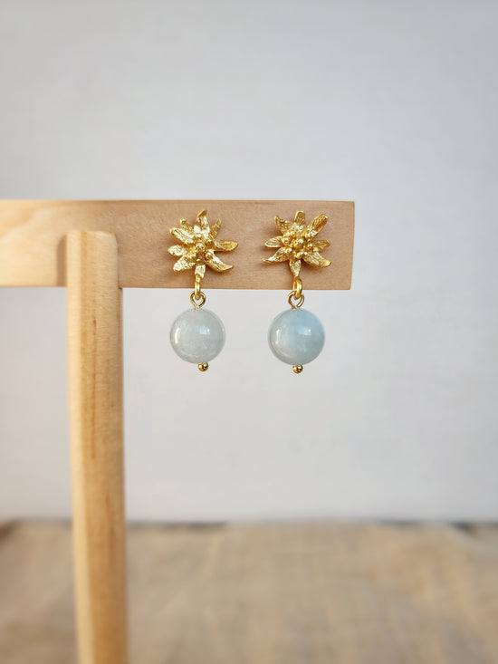 Aquamarine Alpine Flower earrings