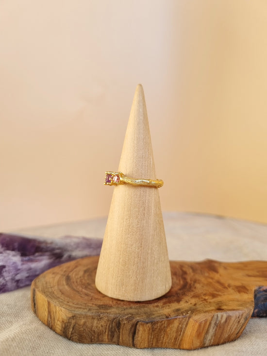 Astra Triple Gemstone Ring - Amethyst or Garnet