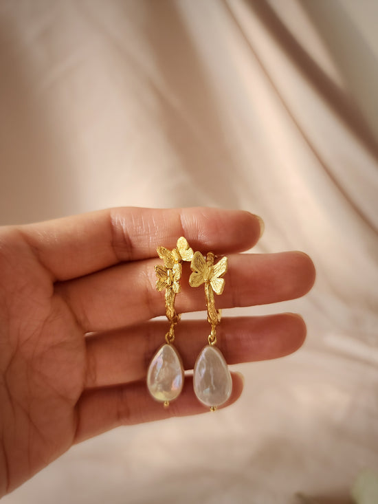 Freshwater Pearl Butterfly Earrings