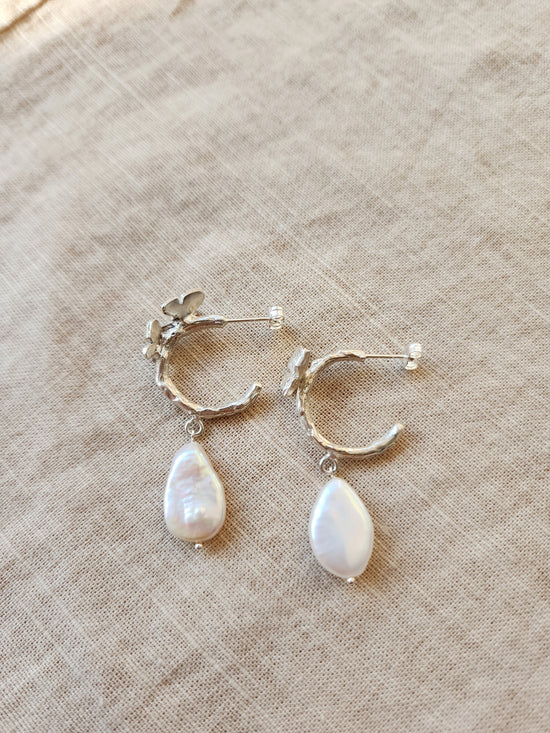 Freshwater Pearl Butterfly Earrings
