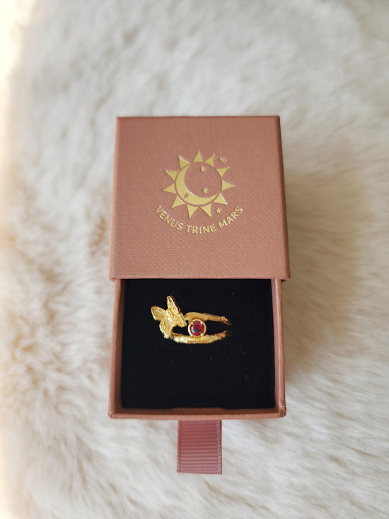 Ruby Butterfly Ring - Gold Vermeil