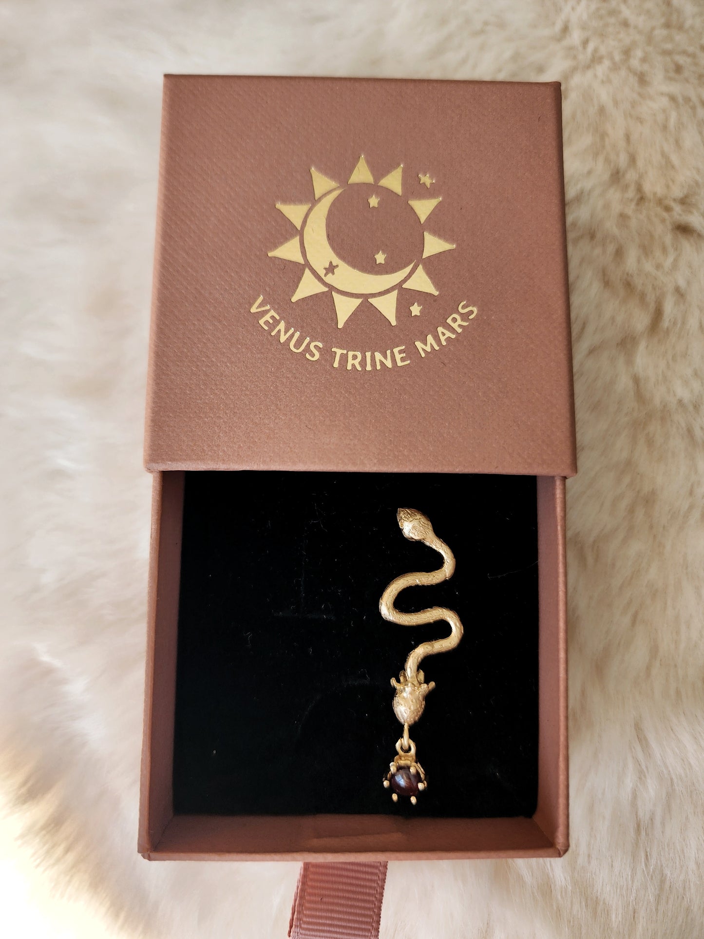 Strawberry Serpent Single Earring