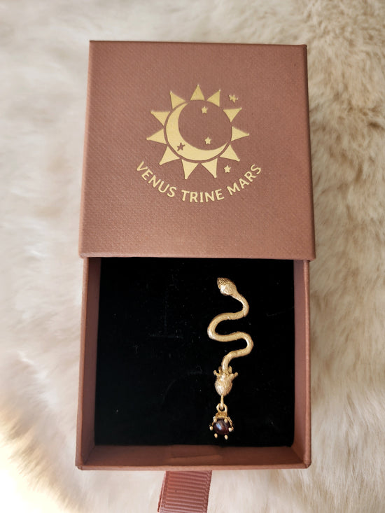 Strawberry Serpent Single Earring