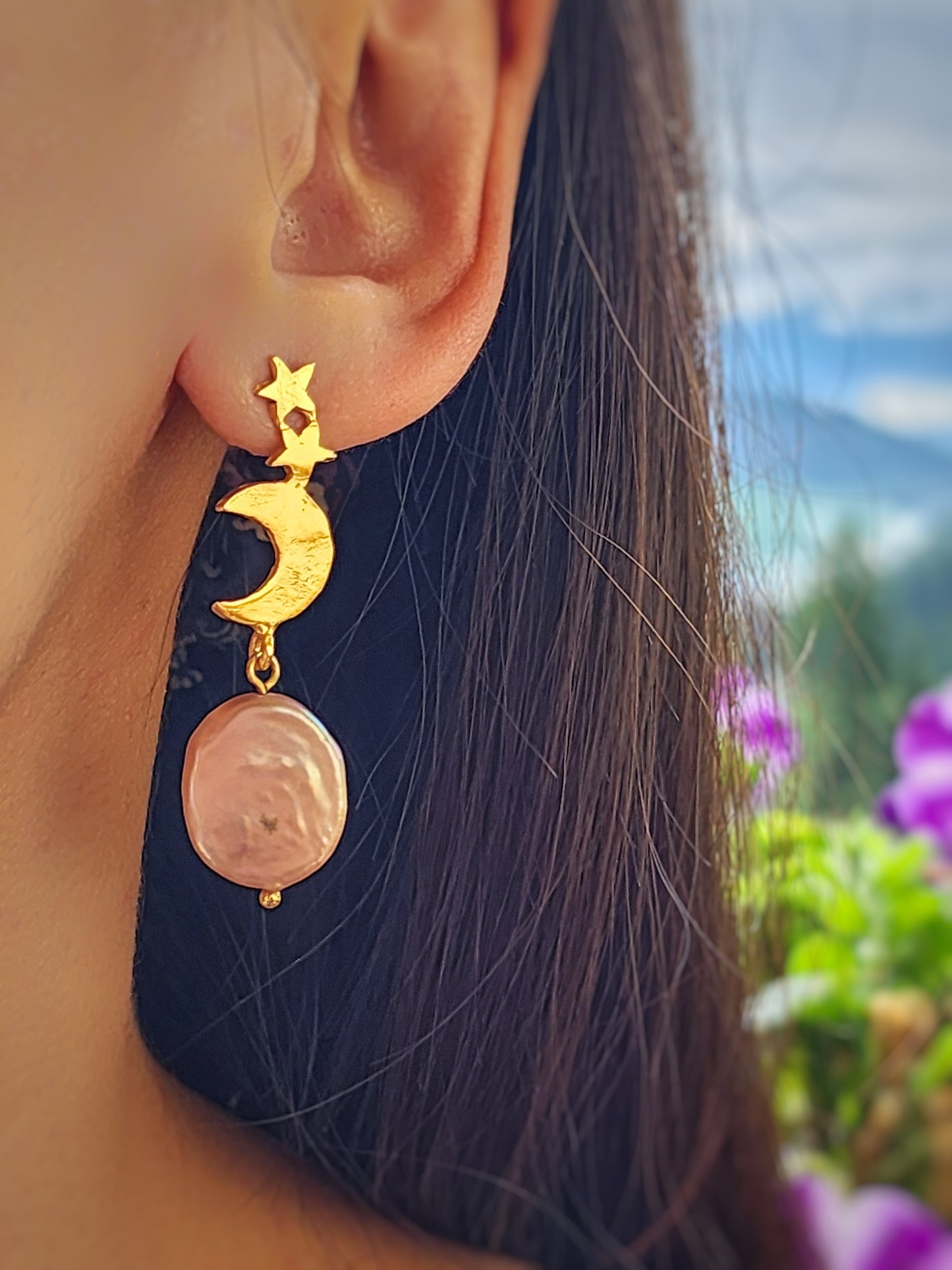 Pink Aurora Galaxy Earrings