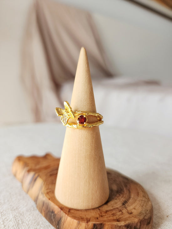 Ruby Butterfly Ring - Gold Vermeil