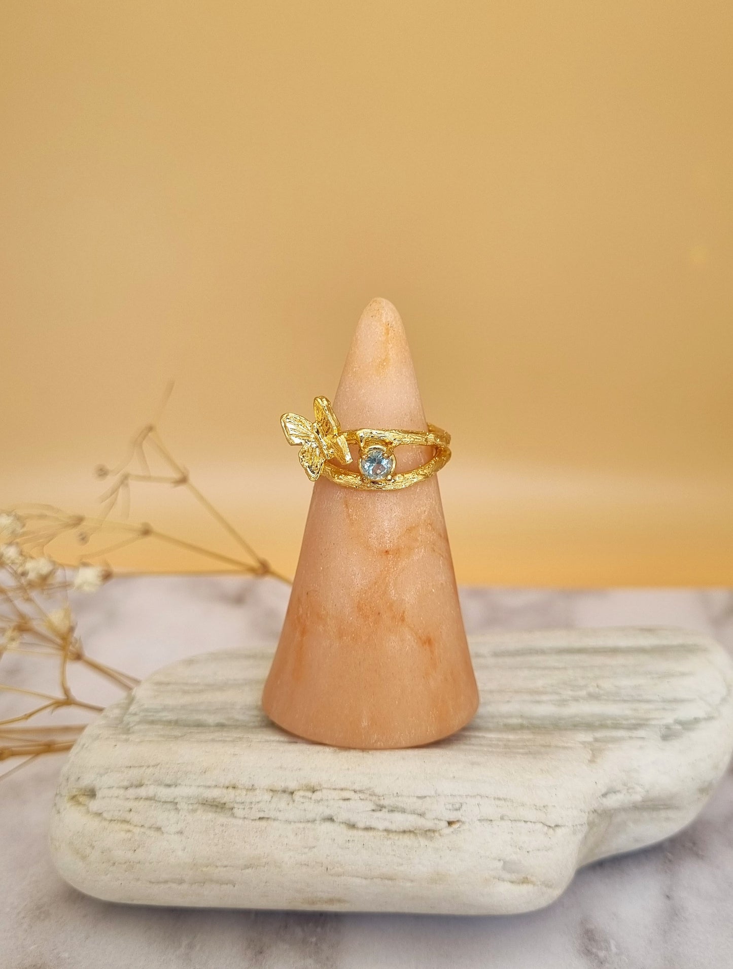 Gemstone Butterfly Ring