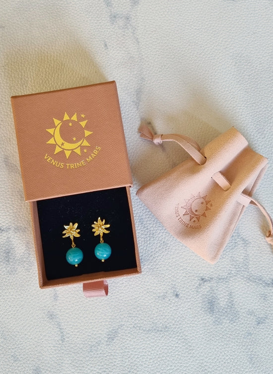 Amazonite Alpine Earrings - Gold Vermeil