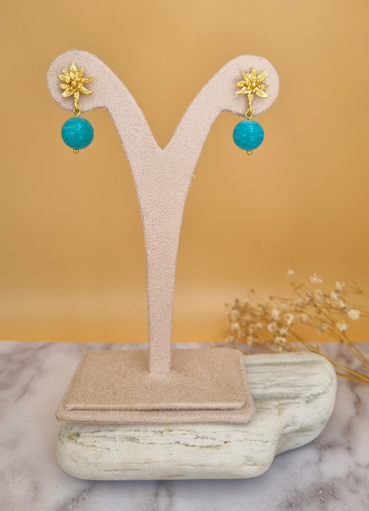 Amazonite Alpine Earrings - Gold Vermeil