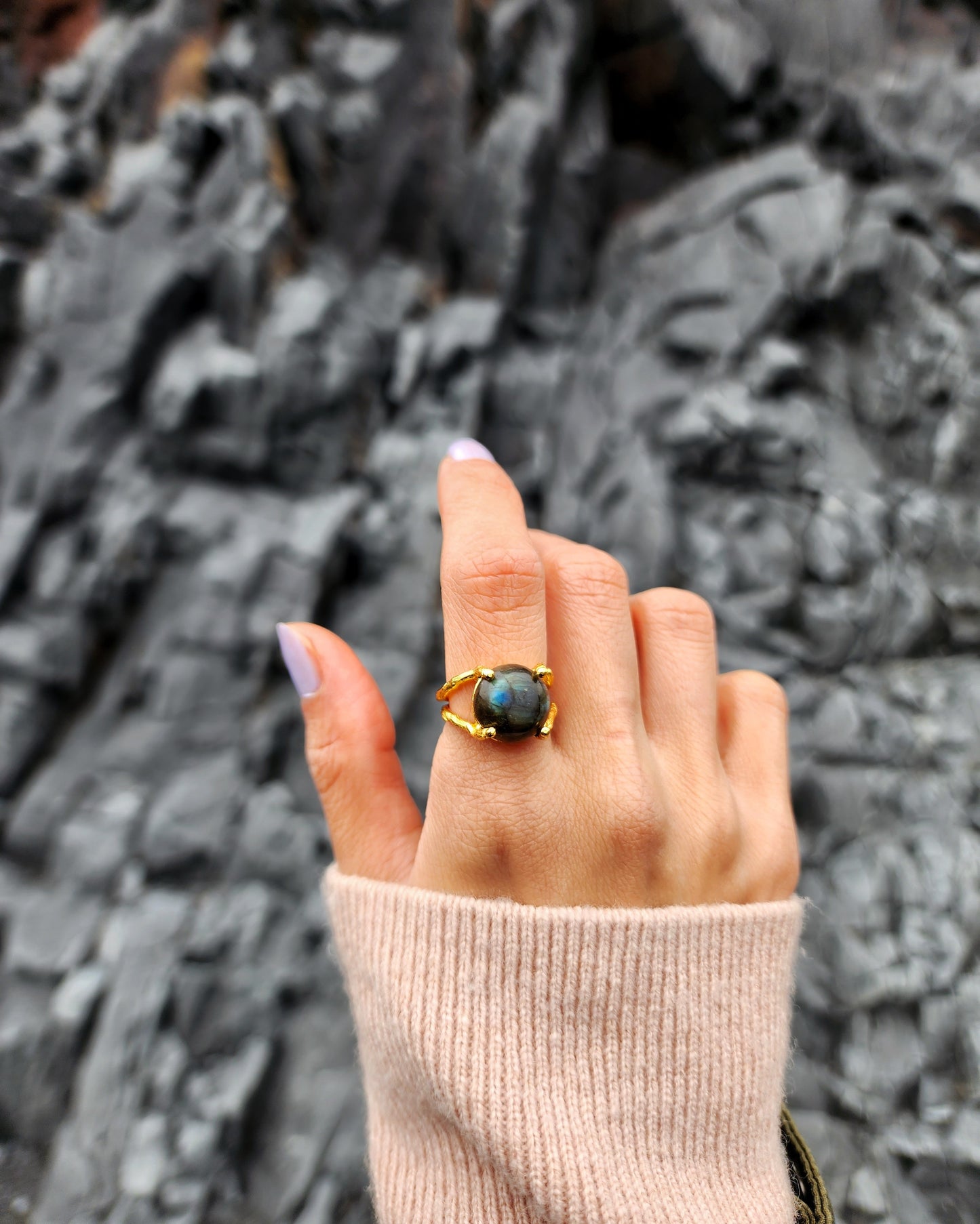 Labradorite Gemstone Ring