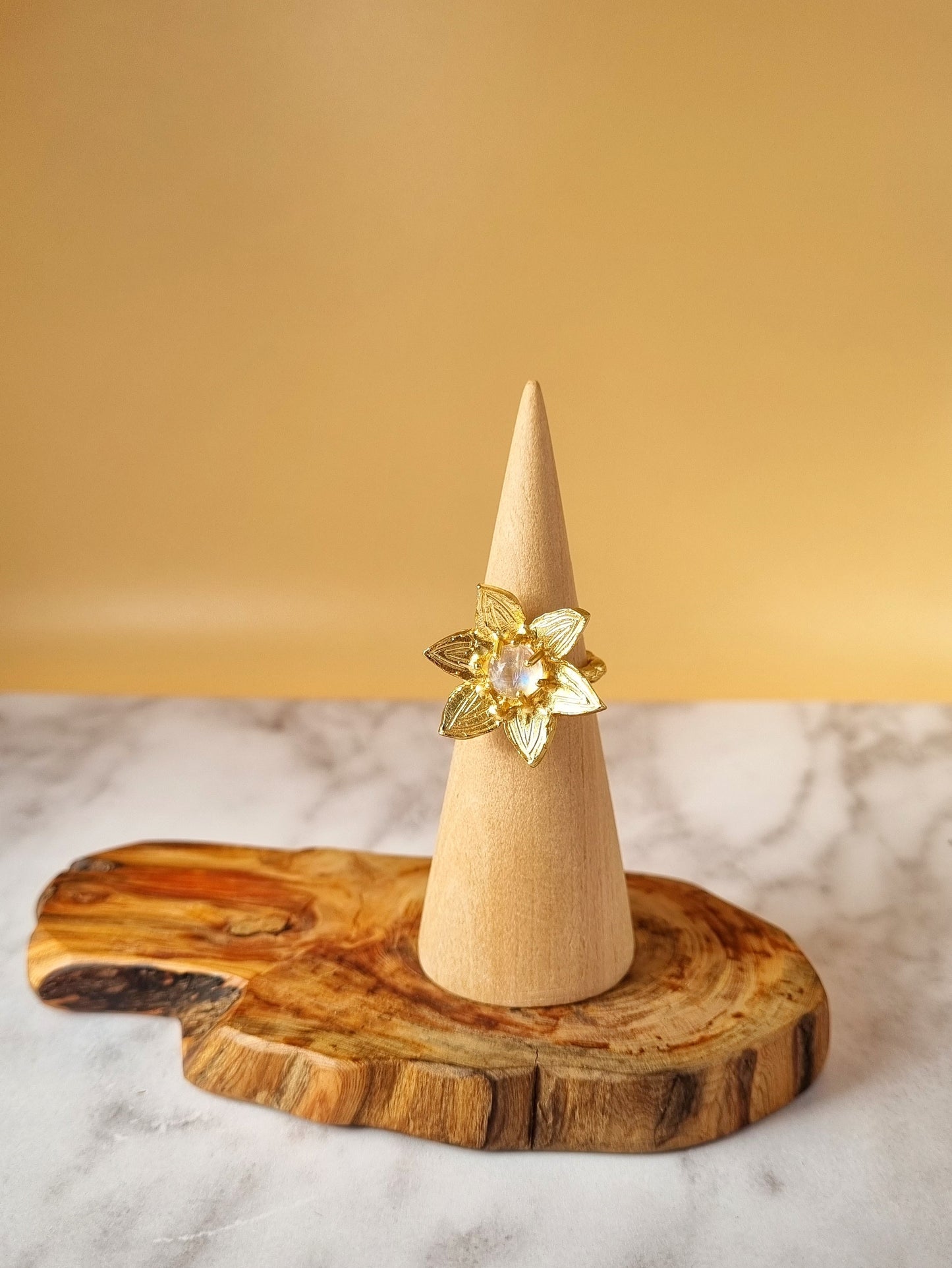 Moonstone Christmas Star Ring