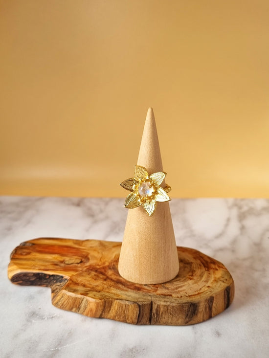 Moonstone Christmas Star Ring