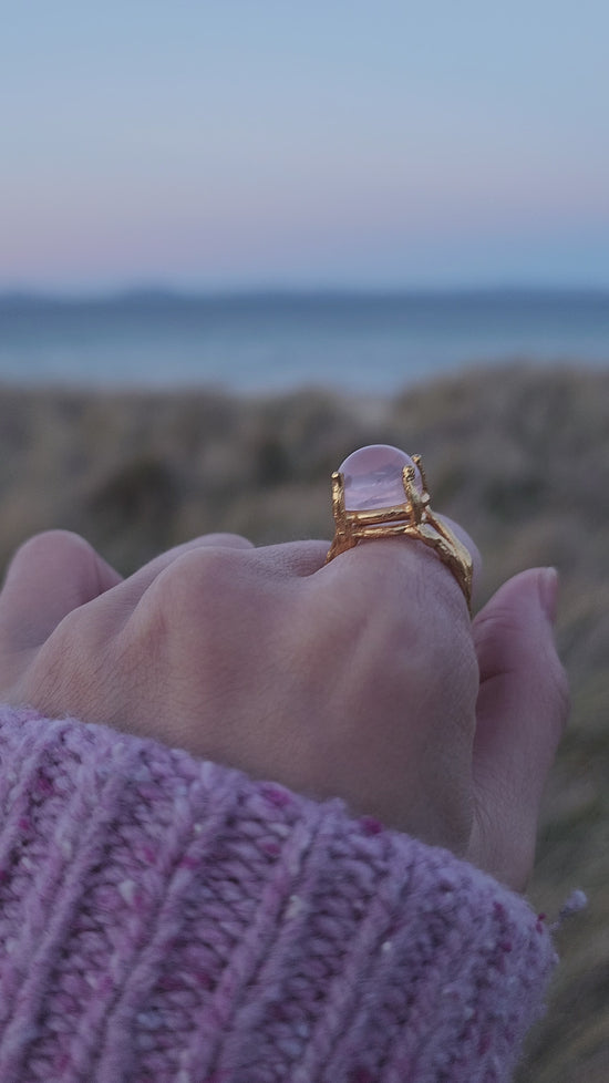 Load and play video in Gallery viewer, Rose Quartz Ring
