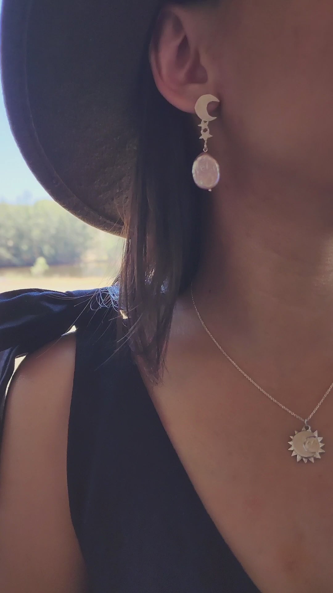 Load and play video in Gallery viewer, Pink Aurora Galaxy Earrings
