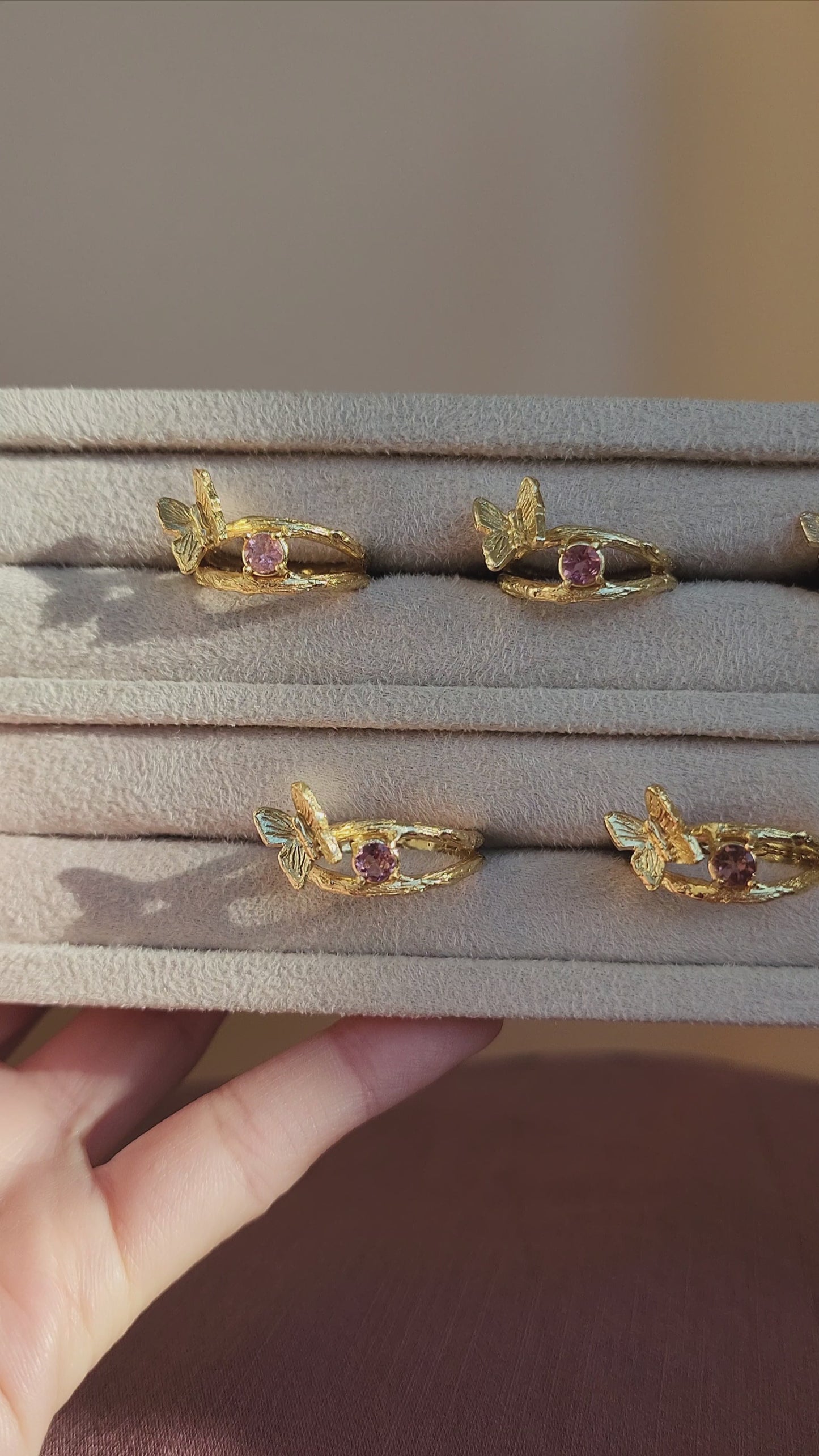 Load and play video in Gallery viewer, Butterfly Ring - Pink Tourmaline
