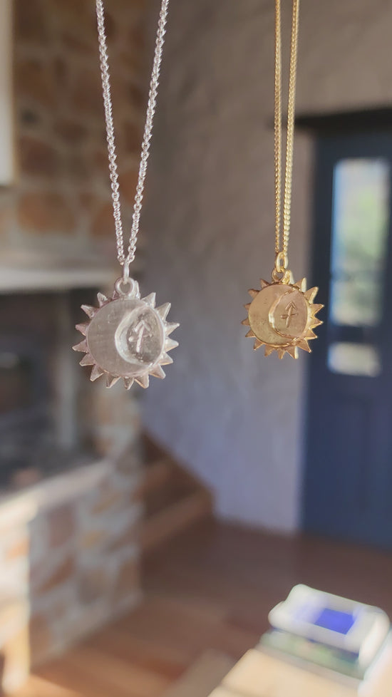 Load and play video in Gallery viewer, Sun x Moon Astrology Necklace
