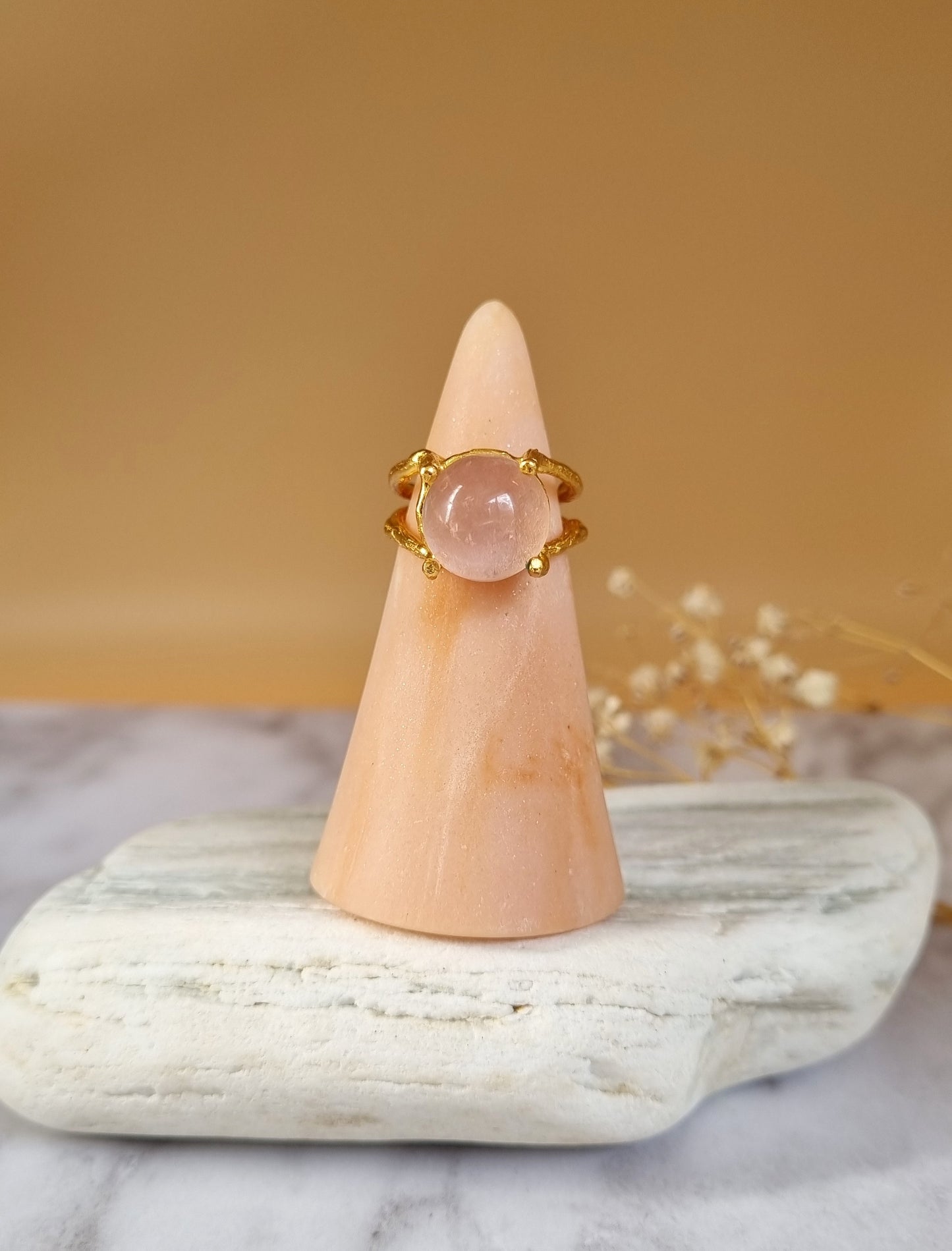 Rose Quartz Gemstone Ring