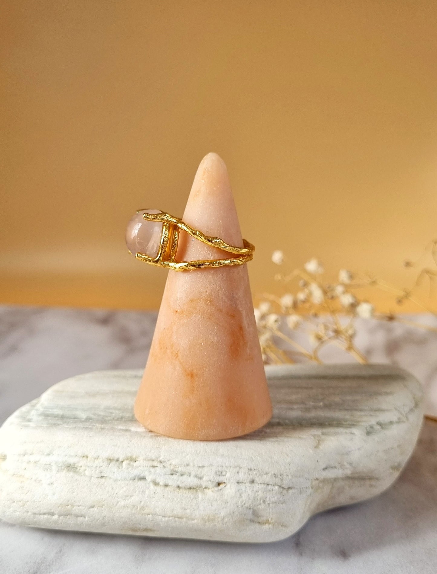 Rose Quartz Gemstone Ring