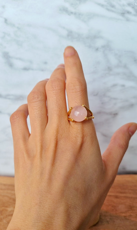 Rose Quartz Gemstone Ring